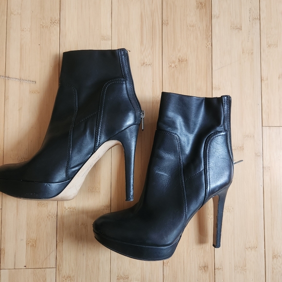 Sam Eldelman platform heel booties black sz 8 38 - Picture 1 of 6